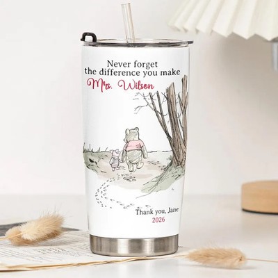 Personalized Never Forget The Difference Teacher Gift Educator 40OZ Handle