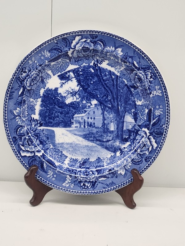 C1899 Wedgwood Etruria Blue Transfer Decorative Plate The Wayside Inn