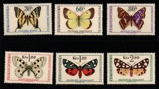 CZECHOSLOVAKIA SG1575/80 1966 BUTTERFLIES & MOTHS MNH