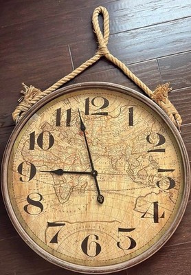 Large World Market Clock - Vincenzo World Map