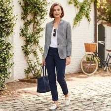 TALBOTS Blazer Womens 10 Classic Gingham Jack...