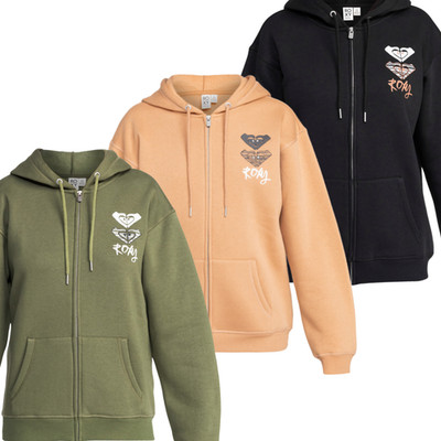 Roxy Damen Surf Stoked Zip Up Hoodie Full Zip Kapuzenjacke Hoody Relaxed Fit