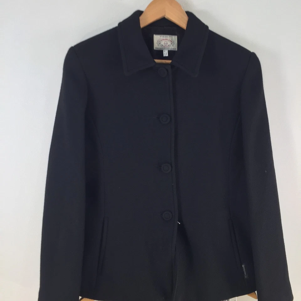 Armani Jeans Mujer Falda Traje Conjunto Reino Unido 12 aus 10 Negro Lana 120734 Foto 2 de 4