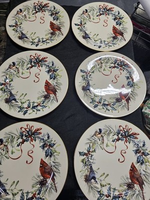 Lenox Winter Greetings Dinner Plates 10 7/8' Set of 6 - In New Condition No Box