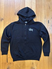 BASIC ST SSY ZIP HOODIE All Black logo white embroidered size M men  s