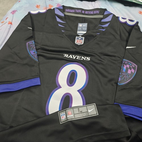 Nike Baltimore Ravens Lamar Jackson #8 Black NFL Football Jersey Men’s L