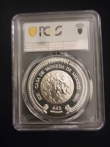 1980 Casa De Moneda 445th Anniversary PCGS PF 67 MEXICO SILVER MEDAL - Picture 3 of 4
