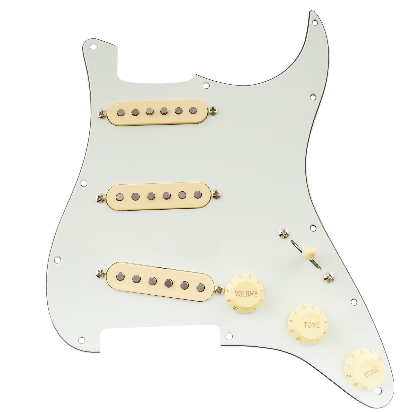Musiclily Pre-Wired SSS Pickguard 3Ply Aged White