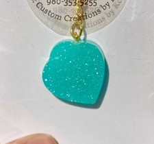   Ice Blue Glitter Resin Keychain   Available in All Colors 