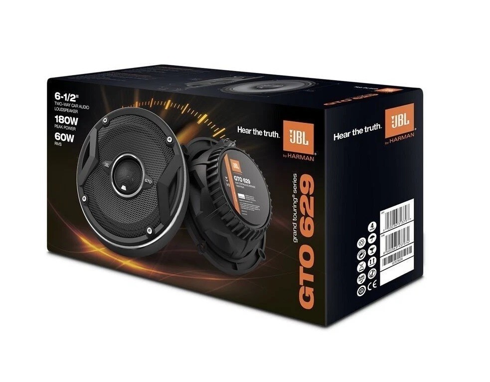 JBL GTO629 6-1/2 inch 360 Watts 2 -Way Coaxial Car/Truck Audio Upgrade Speakers