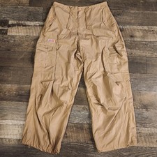 Vintage UFO Parachute Rave Pants Adult Medium 90s Tan Cargo Festival Baggy