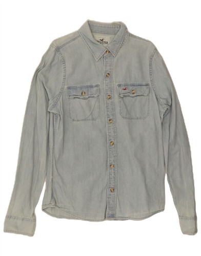 HOLLISTER Mens Denim Shirt Large Blue Cotton DJ13