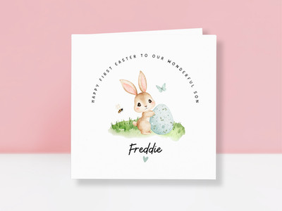 Sohn 1. Osterkarte - Sohn erste Osterhase Karte - personalisierte Osterkarte Junge