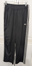 VTG Adidas Pants Mens Medium Black Sweatpants 3 Stripes Drawstring Y2K Track