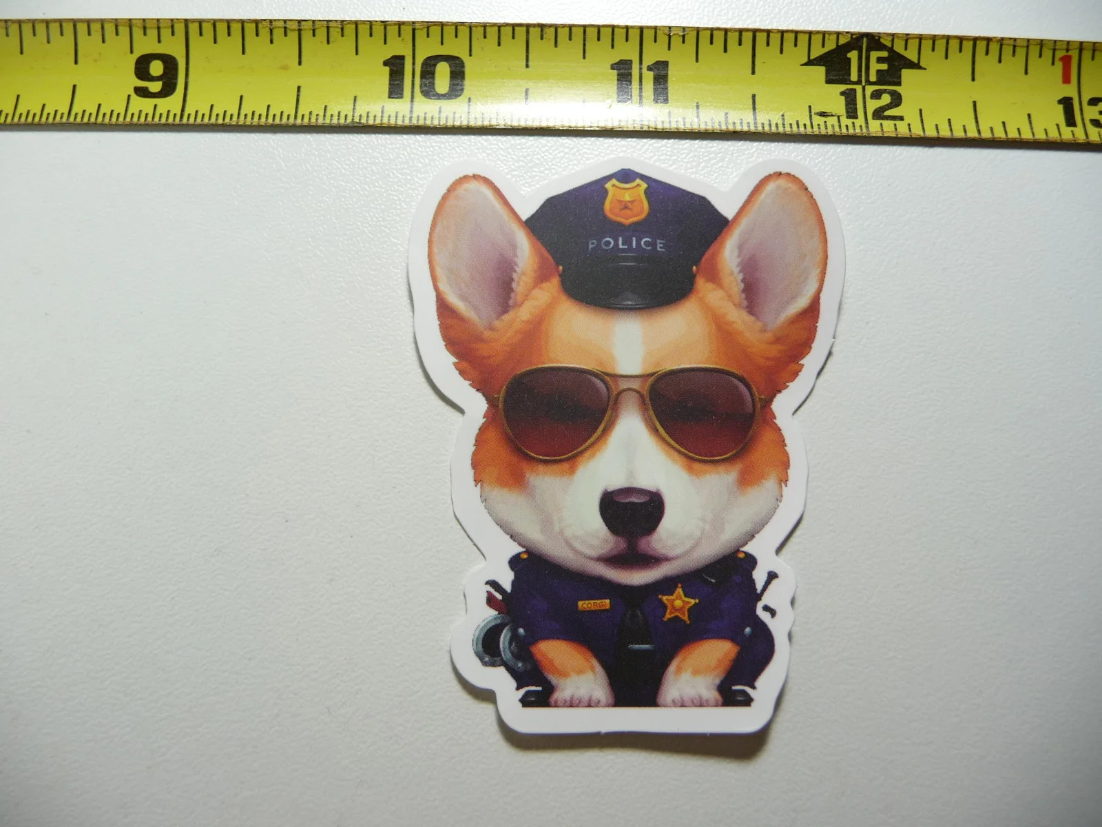 Funny Corgi Police Small Sticker Decal Dog Pet Best Friend Pooch Laptop