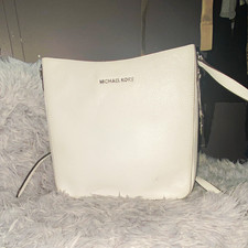 Michael Kors White Medium Shoulder Bag Zip Ad...