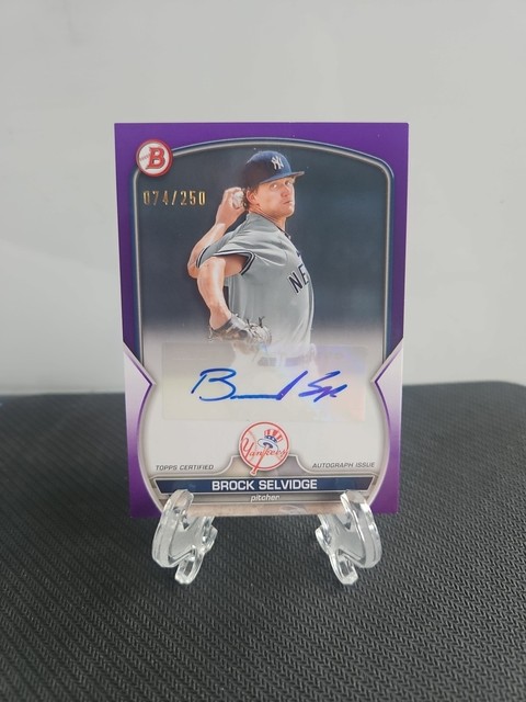 2023 Bowman Brock Selvidge Prospects Purple Auto /250 New York Yankees