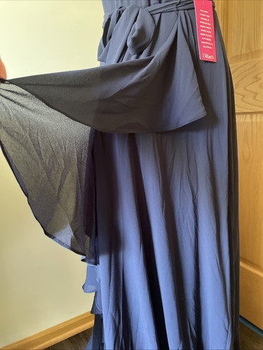 Alex Marie 10 Colette marineblau geraffter Saum abgestuft Taille zum Binden formelles Maxikleid 178 $ - Bild 15 von 23