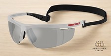 PRADA LINEA ROSSA PS A02S 14Z05A Grey Lt Grey Mir Silver 96 mm Men's Sunglasses