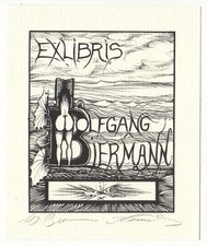 JÜRGEN NEMETZ: Exlibris für Wolfgang Biermann, Rückenakt