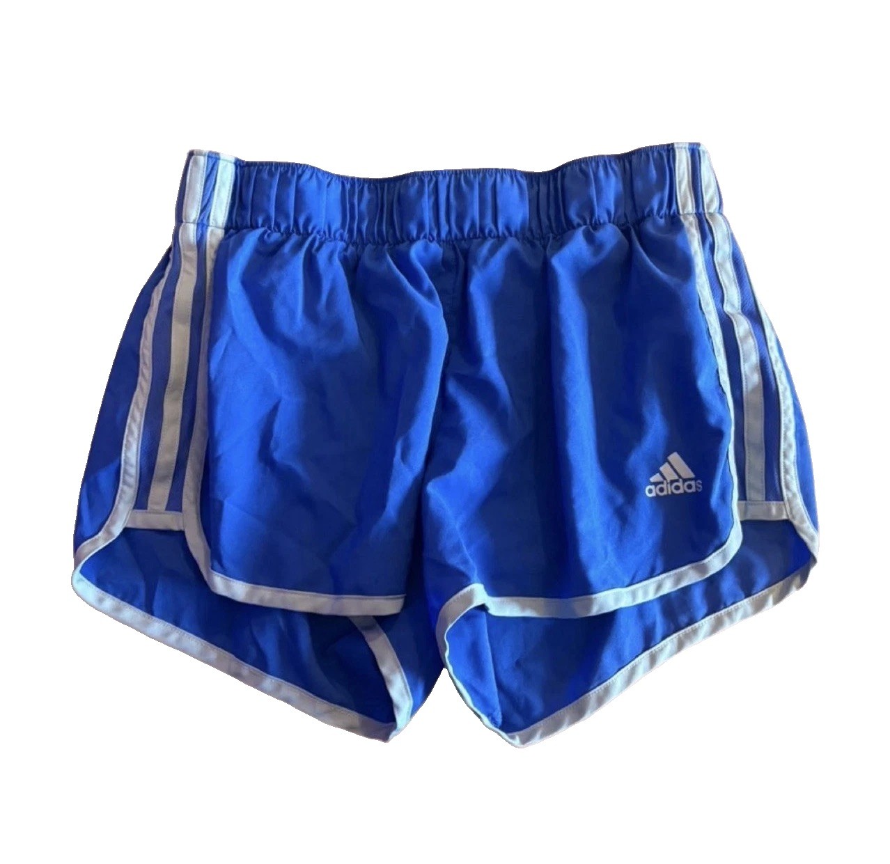adidas— Women’s Running Climalite Blue Mesh Shorts Elastic Waist 3