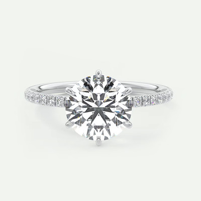 Wei?gold Damen Fassung Ring 14k Halbfassung Diamant Rundschliff 0,35 Karat Ma...