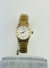 accurist gold vintage watch , womens watch stainless steel new battery fitted #9