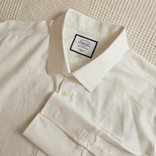 Charles Tyrwhitt White Non-Iron Cotton Classic Fit French Cuff Shirt Men 19/35