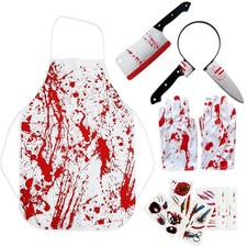 5 Pcs Halloween Scary Butcher Costume Props - Horror Cosplay Accessories Set