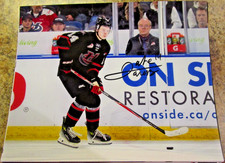 JAKE EVANS SIGNED 8x10 MATTE PHOTO LETHBRIDGE HURRICANES 2028 NHL DRAFT (A)