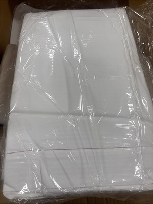 3 TWIN EXTRA LONG FLAT SHEET WHITE 250 THREAD COUNT 66X120 60% COTTON 40% POLY