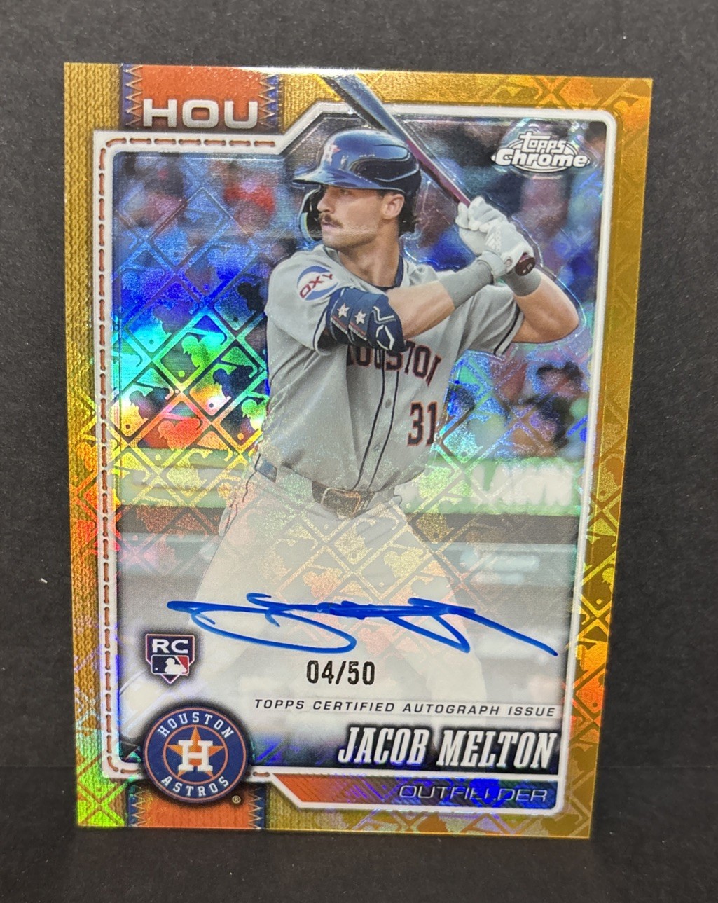 2026 Topps Chrome Logofractor Jacob Melton Rookie Auto Gold /50 Astros/Rays