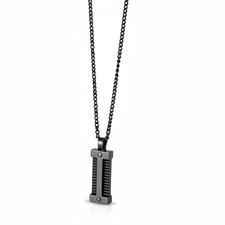 Collana Uomo 2Jewels Acciaio Nero IP Ciondolo Rigato Dark 251706