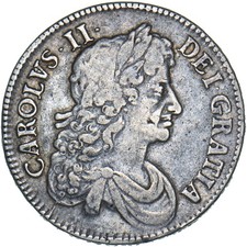 1679 Crown - Charles II British Silver Coin - Nice