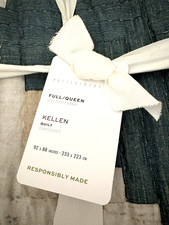 Pottery Barn Kellen Patchwork Full/Queen Quilt 100 Cotton - Blue Beige - NWT
