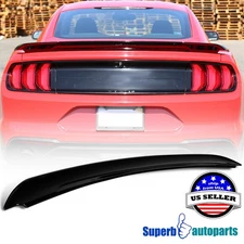 Fits 2015-2022 Ford Mustang Black Track Pack Style Rear Trunk Spoiler Tail Wing