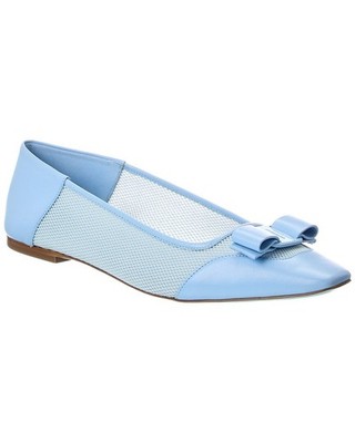 Ferragamo Mesh & Leather Flat Women's