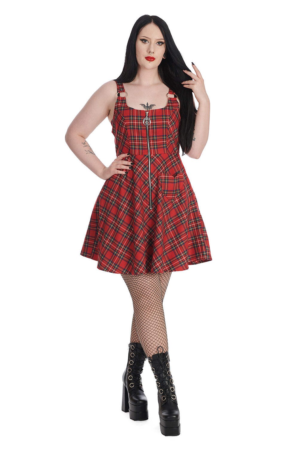 Banned Apparel - Addison Emo Tartan Dress