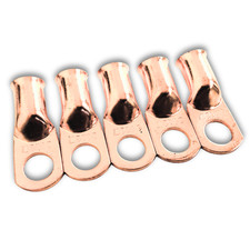 5x 2/0 Gauge 1/2" Hole OFC Copper Ring Terminals 00 GA M10 Battery Lug Connector