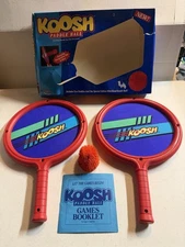 1991 OddzOn Koosh Paddle Ball w/ Box Mini Koosh Instructions VINTAGE READ