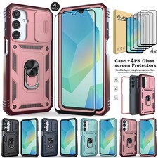 For Samsung Galaxy A16 A17 A26 5G Case Camera Slide Ring Stand /Screen Protector