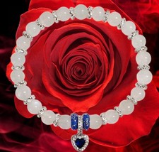 Mondstein Armband💎Damen Armband Perlenarmband Stretch Edelstein Sterlingsilber 