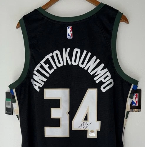 Giannis Antetokounmpo Authentic Signed Bucks XL Nike NBA Swingman Jersey JSA COA