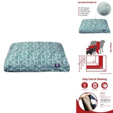 Majestic Pet Rectangular Dog Bed Large 44x36x5 in Washable Emerald