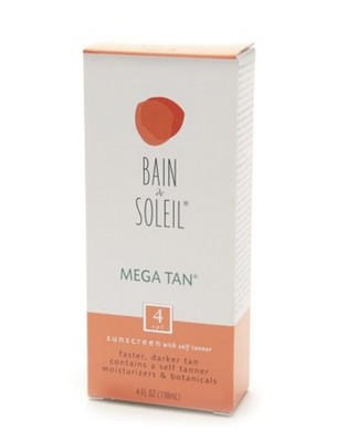 New in Box Bain de Soleil Mega Tan SPF 4 Original Self Tanner 4oz Discontinued 