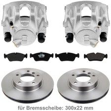 2 Bremssattel vorne für BMW 3 E46 und Z4 Bremsscheibe Bremsbelag 300x22 mm