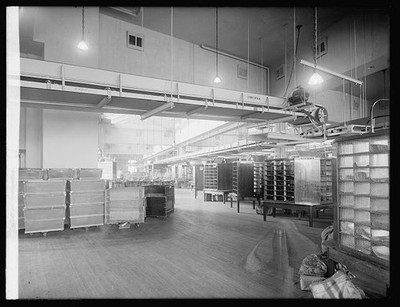 Photo:City Post Office Interior Washington DC Postal Sorting Room