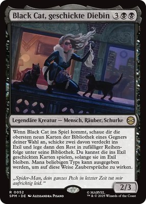 MTG Magic the Gathering Spiderman SPM 52 Black Cat geschickte Dieb rare deutsch