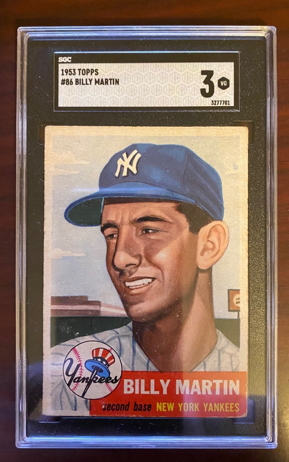 1953 Topps #86 Billy Martin SGC 3 New York Yankees Well Centered