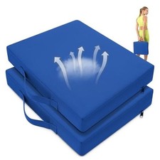 2 Pcs Stadium Seat Cushions Water-Repellent Bleacher Seat Cushions Indoor Blue